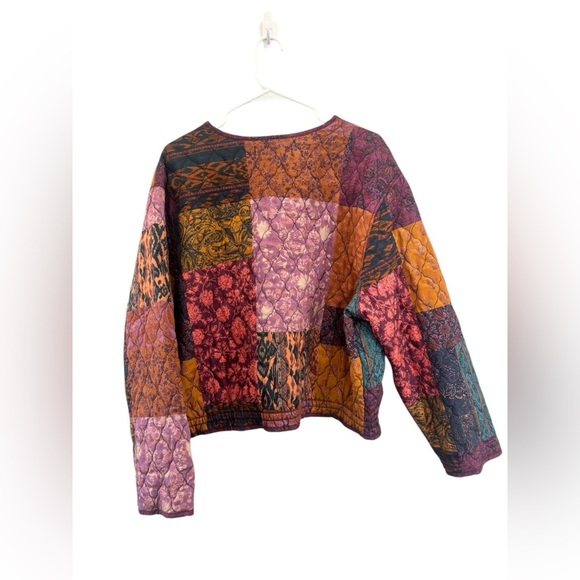 Free People Peggy Quilted Jacket Size Large Trendy Boho Bohemian Hippie - Picture 10 of 12